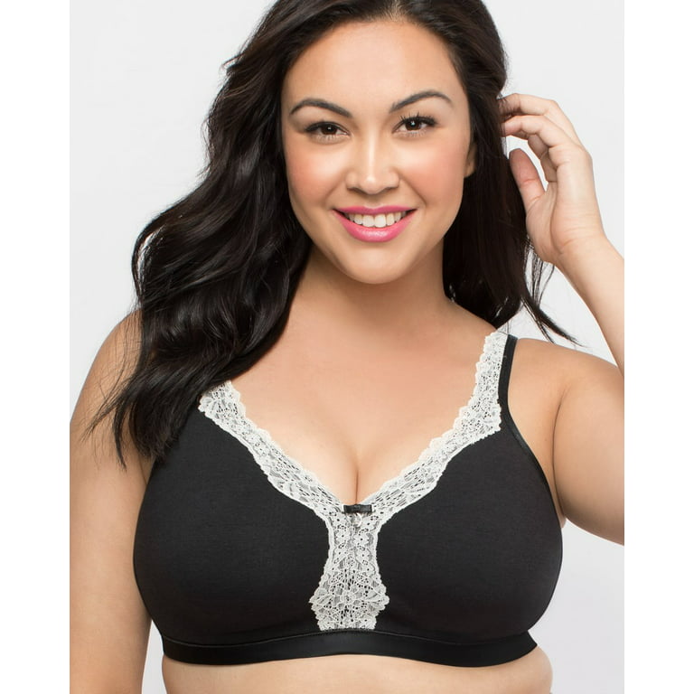 Curvy Couture Womens Cotton Luxe Unlined Wire-Free Bra : :  Clothing, Shoes & Accessories