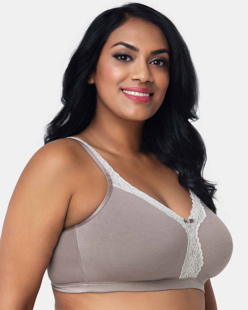 Curvy Couture Full Figure Cotton Luxe Unlined Wire Free Bra Natural 38DDD