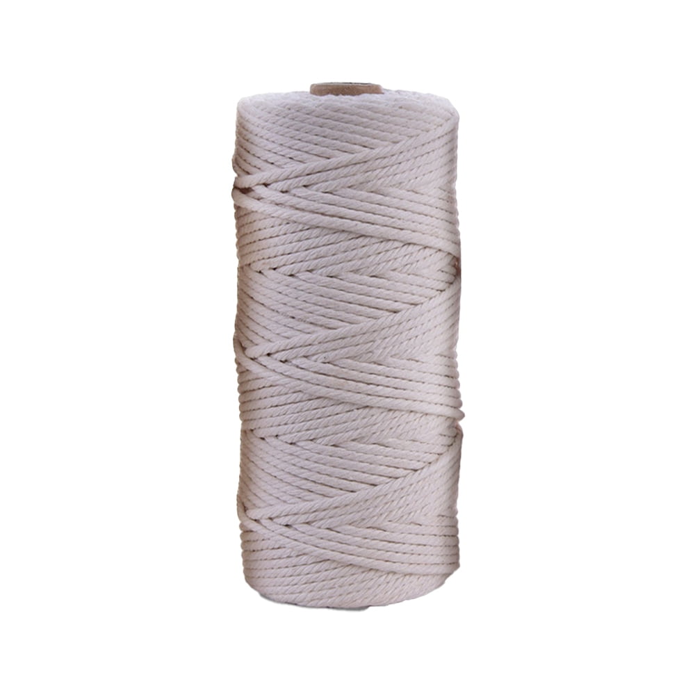 Cotton Macrame Cord Round Macrame Rope for Wall Hangers Boho Decorations DIY Macrame Craft Beige 3mm 109.36 Yards(100m)/Roll