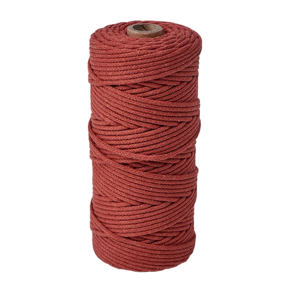 Cotton Macrame Cord Round Macrame Rope for Wall Hangers Boho Decorations DIY Macrame Craft Indian Red 3mm about 54.68 Yards(50m)/Roll