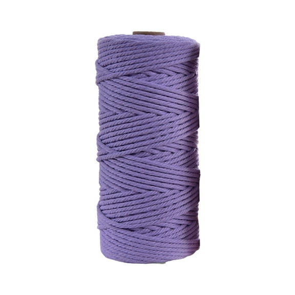 Cotton Macrame Cord Round Macrame Rope for Wall Hangers Boho Decorations DIY Macrame Craft Medium Purple 3mm about 109.36 Yards(100m)/Roll