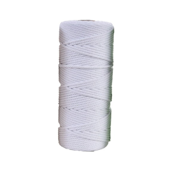 Cotton Macrame Cord Round Macrame Rope for Wall Hangers Boho Decorations DIY Macrame Craft White 3mm about 109.36 Yards(100m)/Roll