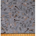 thumbnail image 1 of Cotton Man Cave Tools Equipment Handy Man Building Builder Constructions Hammers Screws Wrench Charcoal Cotton Fabric Print by the Yard (AKND-22339-184-CHARCOAL), 1 of 1
