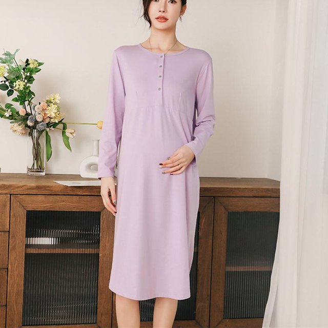 Cotton Maternity Clothes Breastfeeding Nightgowns Nursing Sleepwear