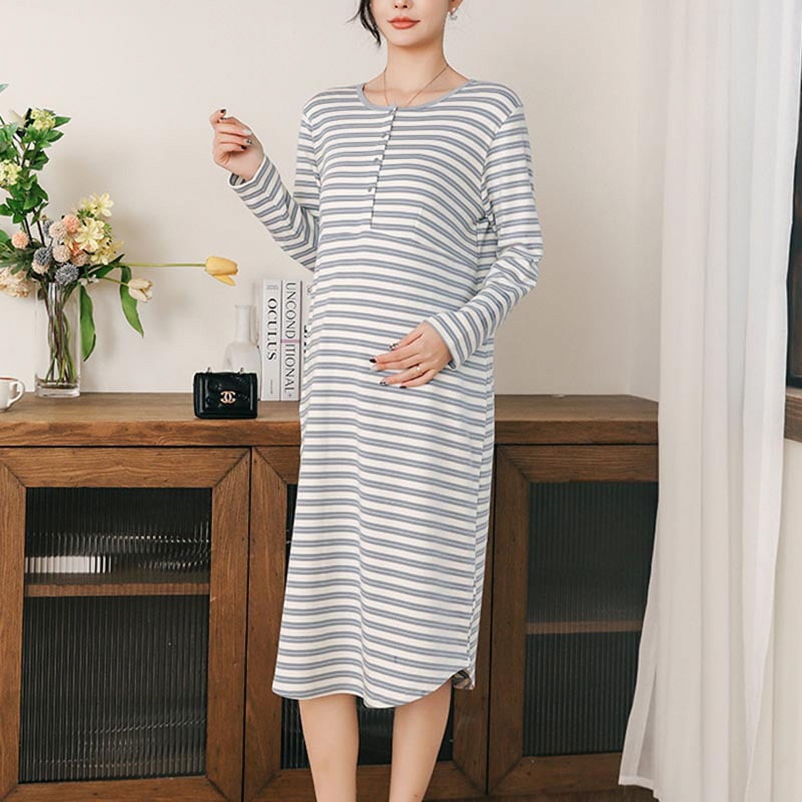 Cotton Maternity Clothes Breastfeeding Nightgowns Nursing Sleepwear