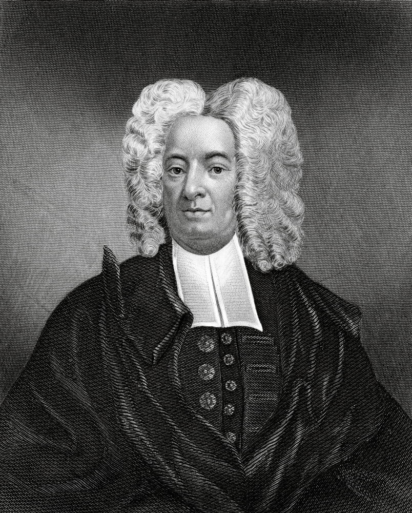 Cotton Mather 1663 To 1728 American Puritan Minister From 19Th Century Engraving Canvas Art - Ken Welsh Design Pics (13 x 16)