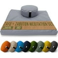 thumbnail image 1 of Cotton Meditation Cushion and Mat Set - Organic Buckwheat Filled Round Zafu Meditation Pillow and Cotton Filled Zabuton Floor Pad - Made in USA, Stone Gray, 1 of 5