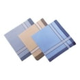 thumbnail image 1 of Cotton Men Handkerchiefs Grandfathers 16inch Gentlemen Pocket Square Hankies Style A 3Pcs, 1 of 8