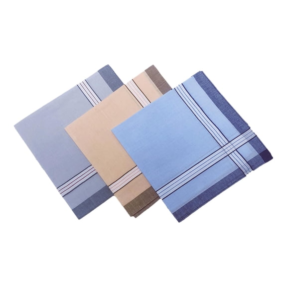 Cotton Men Handkerchiefs Suit Celebration Grooms Gifts Pocket Square Hankies Style A 3Pcs