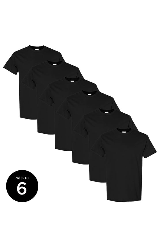 Cotton Men T-Shirt Gildan Pack of 6 Black Gray Color