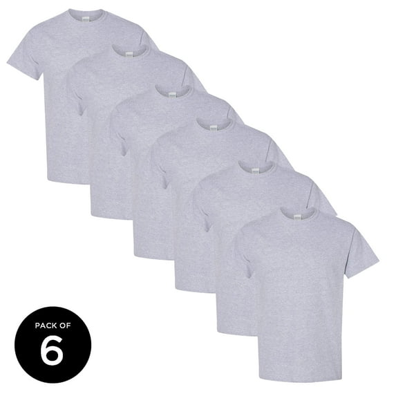 Cotton Men T-Shirt Gildan Pack of 6 Black Gray Color