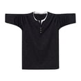 thumbnail image 1 of Cotton Mens Long Sleeve Plus Size Shirt Collar Lapel Solid Color Casual Loose Button Up Basic Golf Work Blouse Tops,Black 4,3XL, 1 of 4