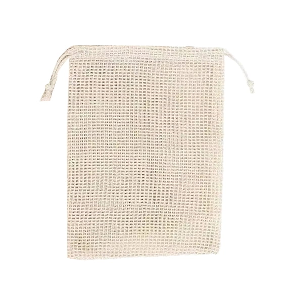 Cotton Mesh Bag with Drawstring Closure, Reusable Washable Organizer, Sustainable Grocery Tote for Fruits Vegetables And Herbs