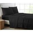 thumbnail image 1 of Cotton Metrics 21 Inch Queen 4pc Sheet Set Black 600TC 100% Organic Cotton Queen Size Bedding Set, Soft Sheets (Queen, Black), 1 of 5