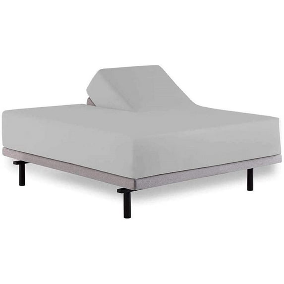 Cotton Metrics 600TC 100% Cotton Top Split Cal King Sheets Sets for Adjustable beds - 39" Split Top Cal-King Sheets Fits Upto 18" Deep Pocket Color Silver Grey