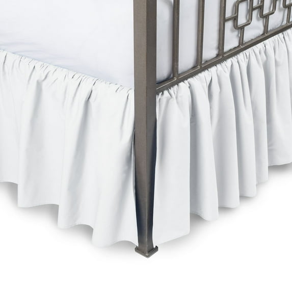 Cotton Metrics Bed Skirt Full Size 100% Organic Cotton 800TC 1pc Dust Ruffle Bedskirt Full Size 20" Drop Length White Solid
