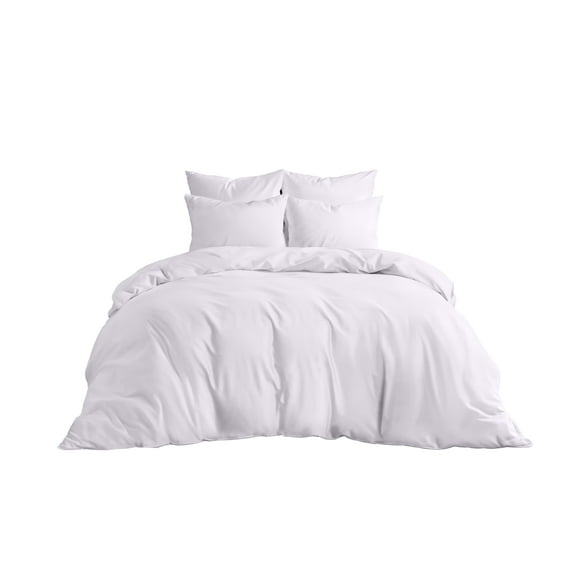 Cotton Metrics Duvet Cover Set with Zipper & Corner Ties 800TC 100% Organic Cotton 3pc Duvet Cover Set Super King Size (Superking (98 x 108 Inch), Bright White)
