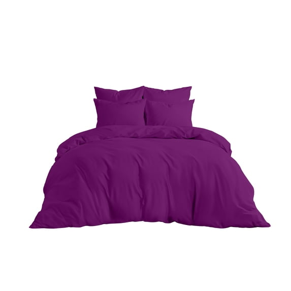 Cotton Metrics Duvet Cover Set with Zipper & Corner Ties 800TC 100% Organic Cotton 3pc Duvet Cover Set Super King Size (Superking (98 x 108 Inch), Purple)