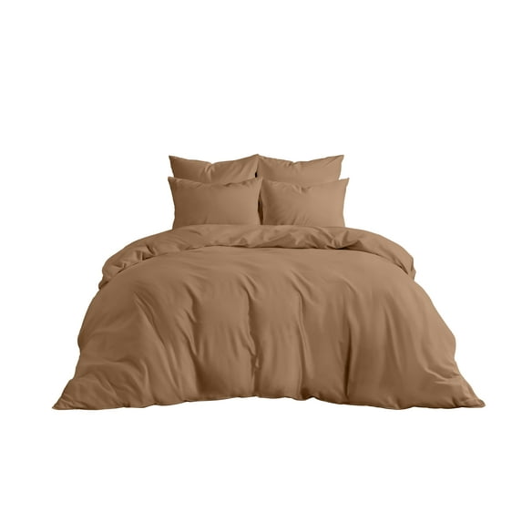 Cotton Metrics Duvet Cover Set with Zipper & Corner Ties 800TC 100% Organic Cotton 3pc Duvet Cover Set Super King Size (Superking (98 x 108 Inch), Simply Taupe)