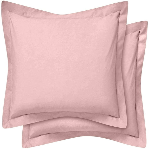 Cotton Metrics Heavy Quality European Square Pillow Shams Set of 2 Blush Pink 800TC 100% Organic Cotton Euro Pillow Shams 28x28 Pillow Cover, Cushion Cover Euro Size (Euro 28x28, Blush Pink)
