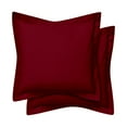thumbnail image 1 of Cotton Metrics Heavy Quality European Square Pillow Shams Set of 2 Burgundy Red 800TC 100% Organic Cotton Euro Pillow Shams 28x28 Pillow Cover, Cushion Cover Euro Size (Euro 28x28, Burgundy Red), 1 of 5