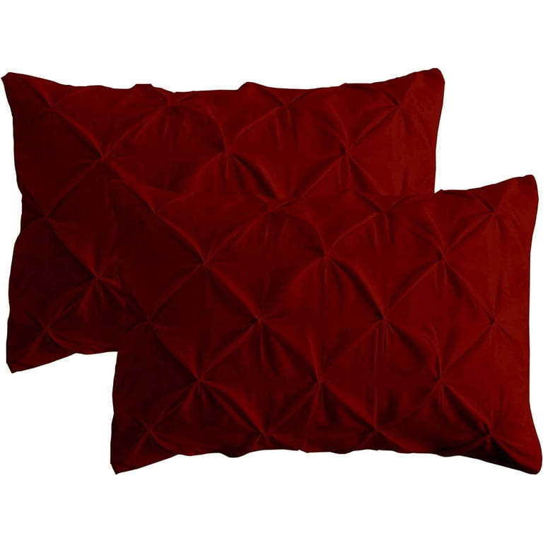 Cotton Metrics Heavy Quality King Pillow Sham Set of 2 Burgundy Pinch Pleated Pillow Shams 600TC 100 Organic Cotton Burgundy Pillow Shams Gorgeous