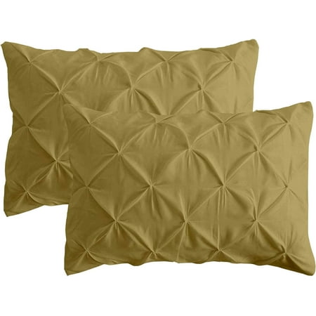 Cotton Metrics Heavy Quality King Pillow Sham Set of 2 Taupe Pinch Pleated Pillow Shams 600TC 100% Organic Cotton Taupe Pillow Shams Gorgeous Pinch King Size 20x36 Decorative Pillow Shams
