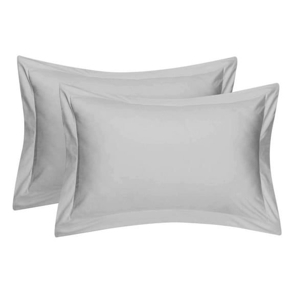 Cotton Metrics Heavy Quality King Pillow Shams Set of 2 Antique Silver 800TC 100% Organic Cotton Antique Silver Pillow Shams King Size 20X36 Decorative Pillow Cover with 2 Inch Flang
