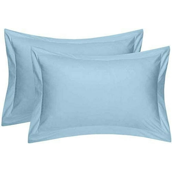 Cotton Metrics Heavy Quality King Pillow Shams Set of 2 Cloud Blue 800TC 100% Organic Cotton Cloud Blue Pillow Shams King Size 20X40 Decorative Pillow Cover with 2 Inch Flange