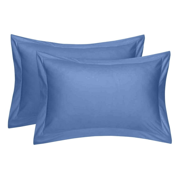 Cotton Metrics Heavy Quality King Pillow Shams Set of 2 Medium Blue 800TC 100% Organic Cotton Medium Blue Pillow Shams King Size 20X40 Decorative Pillow Cover with 2 Inch Flange