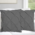 thumbnail image 1 of Cotton Metrics Heavy Quality Pinch Pleated European Square Pillow Shams Set of 2 Gray 600TC 100% Organic Cotton Euro 28X28 Gray Pillow Shams Cushion Cover, Decorative Pinch Pillow Covers, 1 of 5