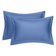 thumbnail image 1 of Cotton Metrics Heavy Quality Queen Pillow Shams Set of 2 Medium Blue 800TC 100% Organic Cotton Medium Blue Pillow Shams Queen Size 20X30 Decorative Pillow Cover with 2 Inch Flang, 1 of 5