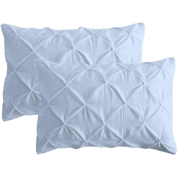 Cotton Metrics Heavy Quality Standard Pillow Sham Set of 2 Cloud Blue Pinch Pleated Pillow Shams 600TC 100% Organic Cotton Cloud Blue Pillow Shams Gorgeous Pinch Standard Size 20x26 Pillow Shams