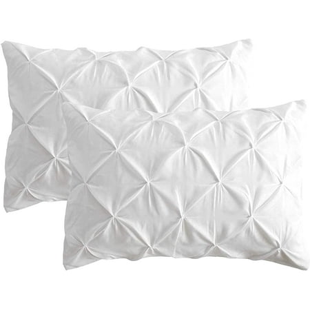 Cotton Metrics Heavy Quality Standard Pillow Sham Set of 2 White Pinch Pleated Pillow Shams 600TC 100% Organic Cotton White Pillow Shams Gorgeous Pinch Standard Size 20x26 Decorative Pillow Shams