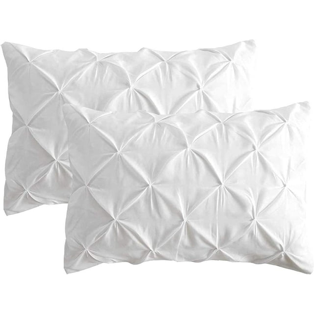 Cotton Metrics Heavy Quality Standard Pillow Sham Set of 2 White Pinch