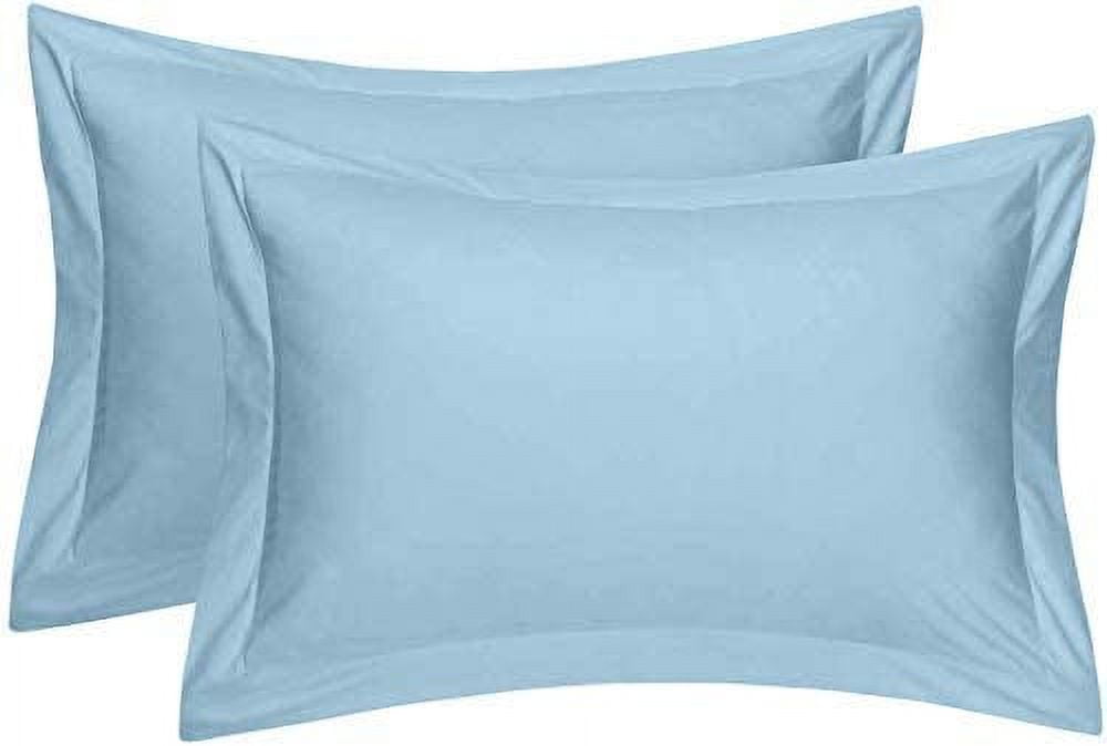 Standard Sham Cotton Metrics Heavy Quality Standard Pillow Shams Set of 2 Cloud Blue ...