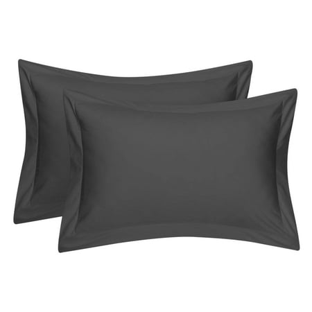 Cotton Metrics Heavy Quality Standard Pillow Shams Set of 2 Natural Grey 800TC 100% Organic Cotton Natural Grey Pillow Shams Standard Size 20X26 Decorative Pillow Cover with 2 Inch Flang