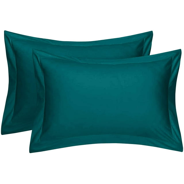 Cotton Metrics Heavy Quality Standard Pillow Shams Set of 2 Teal Green
