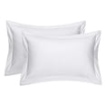 thumbnail image 1 of Cotton Metrics Linen Modern White Solid 100% Organic Cotton Sateen Pillow Shams, King - Breathable (2 Count), 1 of 5