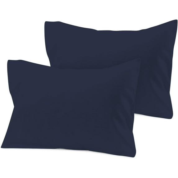 Cotton Metrics Travel Pillowcase 12x16 Set of 2 Toddler Pillowcase Zipper Closure 800 Thread Count 100% Organic Cotton Pack of 2 Toddler Travel Mini Pillow Case Navy Blue Solid