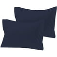 thumbnail image 1 of Cotton Metrics Travel Pillowcase 14x20 Set of 2 Toddler Pillowcase Zipper Closure 800 Thread Count 100% Organic Cotton Pack of 2 Travel Size Pillow Cases Navy Blue Solid, 1 of 7