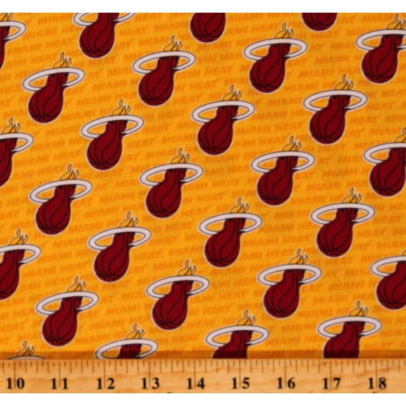 Cotton Miami Heat NBA Pro Basketball Sports Team Ditsy City Colors Cotton Fabric Print by the Yard (83MIA113-04)