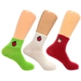 thumbnail image 1 of Cotton Mini Crew Socks for Women Thin and Breathable 3 Pairs - Style 3, 1 of 5