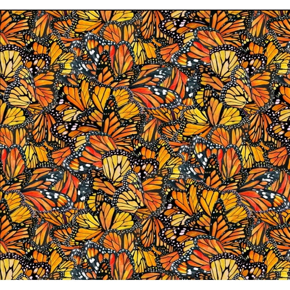 Cotton Monarch Dance Nature's Music Butterflies Packed All Over Butterfly Wings Elizabeth Studios Cotton Fabric Print by the Yard (711MULTI)