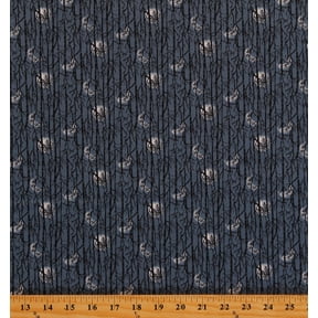 Cotton Moon Forests Woods Werewolf Spooky Night Blue Cotton Fabric Print by the Yard (5726-97)
