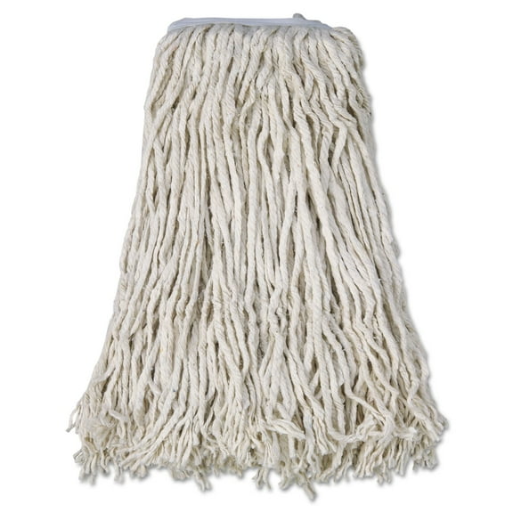 Boardwalk CM02032S Mop Head, Cotton, Cut-End, White, 4-Ply, #32 Band (Case of 12)