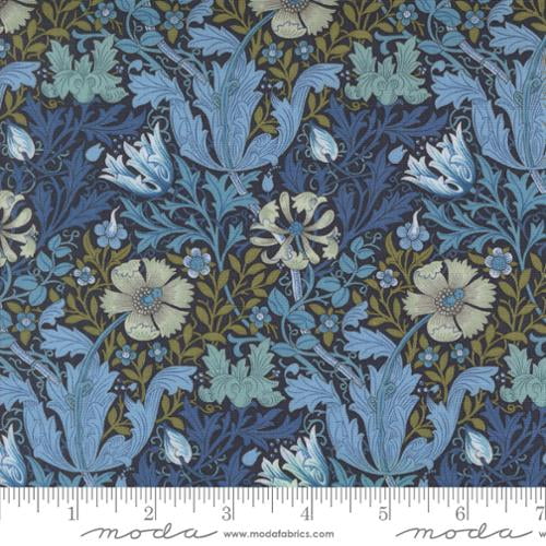Cotton Morris Manor Flowers Floral Pattern Foliage Leaves Stem Moda Fabrics Cotton Fabric Print by the Yard (8390-15)