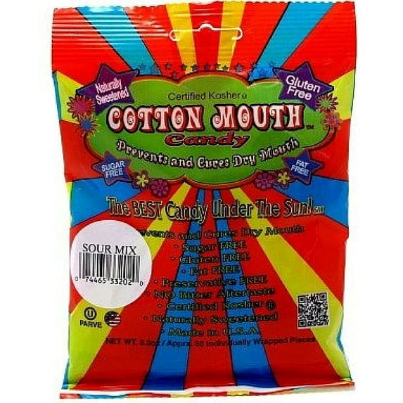 Cotton Mouth Candy Sour Mix Bag 3.3 oz - (Pack of 6)