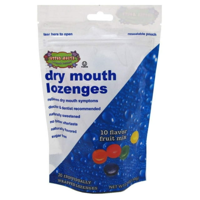 Cotton Mouth Lozenges Dry Mouth Relief Fruit Mix 3.3oz Bag (2 Bags