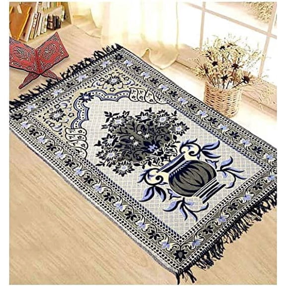 Cotton Muslim Islamic Janamaz/Prayer Mat, Anti-Skid Prayer Mat, (Approx. 70 x 110 cm) (Random Color)